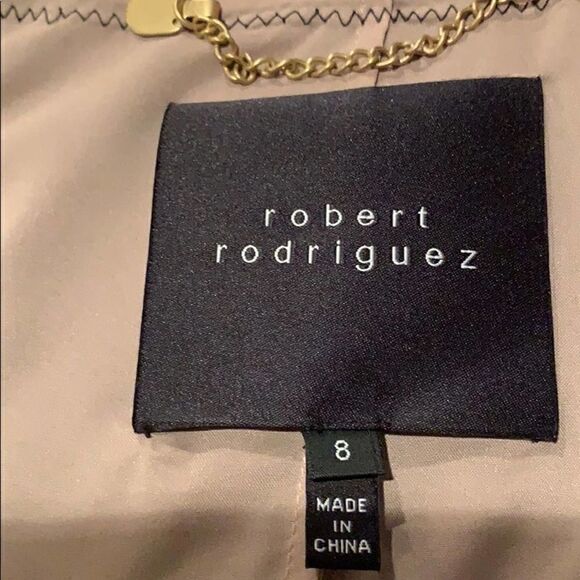 Nwot Robert Rodriguez Black Silk Tan Lined Open Front Blazer Women’s Size 8 - Picture 7 of 8